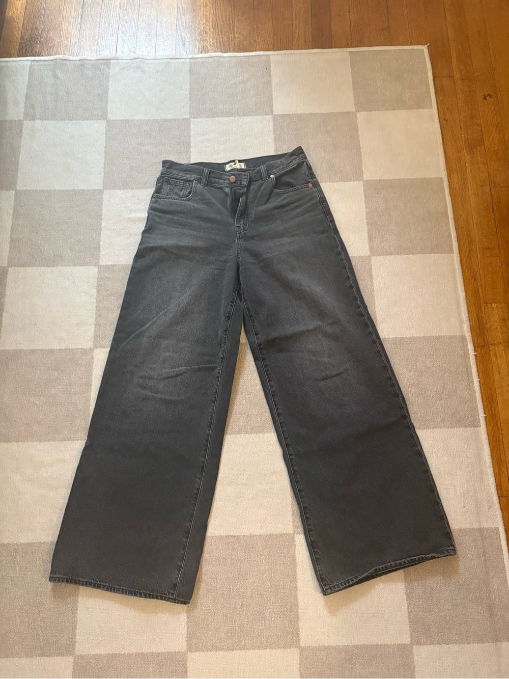 Madewell Wide-Leg Jeans in Washed Black